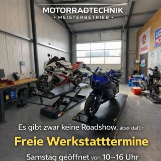Keine Roadshow, kein Problem 💪🏽 👉 Dafür zeitnahe freie Werkstatttermine bei uns! Samstag sind wir auch für euch da: ⏰&hellip;